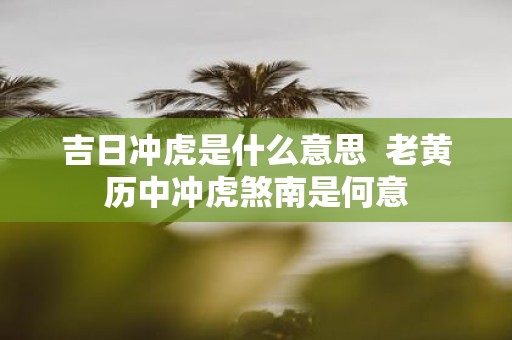 吉日冲虎是什么意思 老黄历中冲虎煞南是何意