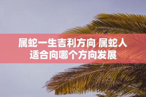 属蛇一生吉利方向 属蛇人适合向哪个方向发展