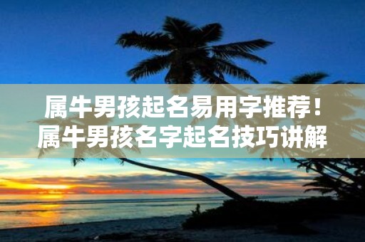 属牛男孩起名易用字推荐！属牛男孩名字起名技巧讲解