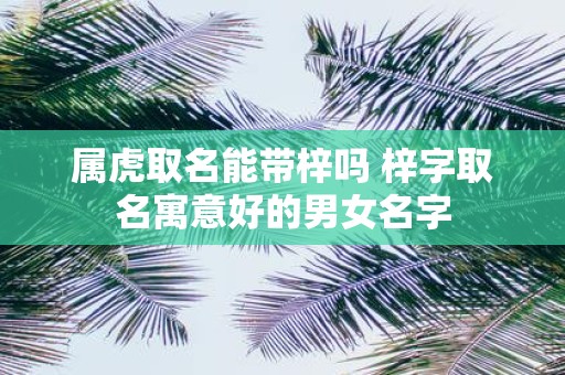 属虎取名能带梓吗 梓字取名寓意好的男女名字