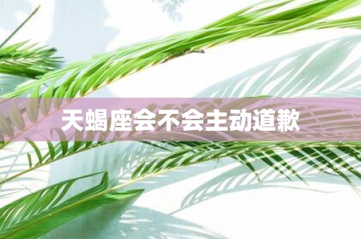 天蝎座会不会主动道歉