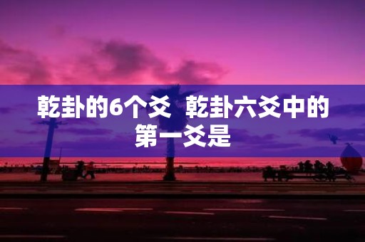 乾卦的6个爻 乾卦六爻中的第一爻是
