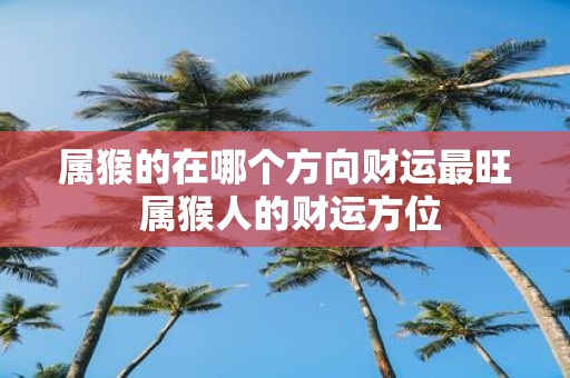 属猴的在哪个方向财运最旺 属猴人的财运方位