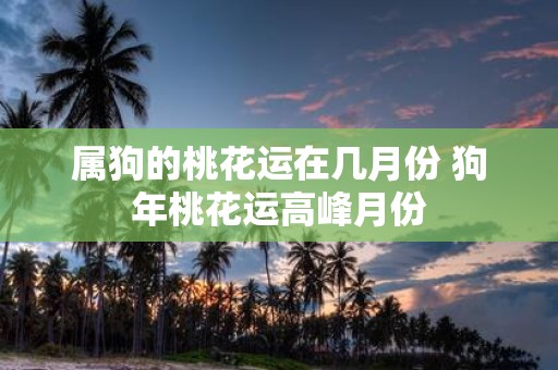 属狗的桃花运在几月份 狗年桃花运高峰月份