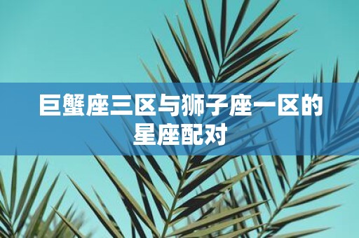 巨蟹座三区与狮子座一区的星座配对