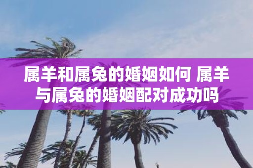 属羊和属兔的婚姻如何 属羊与属兔的婚姻配对成功吗