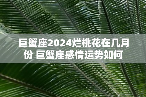 巨蟹座2025烂桃花在几月份 巨蟹座感情运势如何