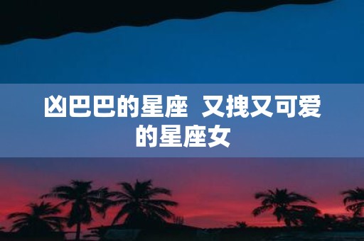 凶巴巴的星座 又拽又可爱的星座女
