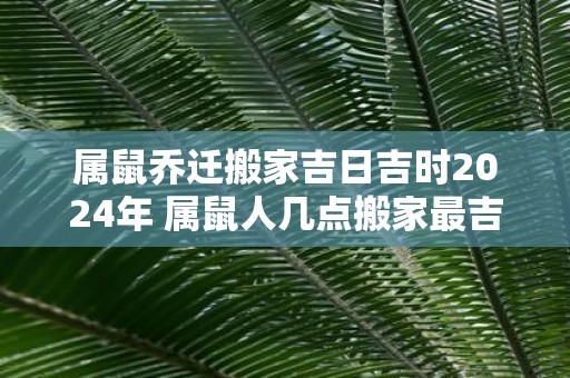 属鼠乔迁搬家吉日吉时2025年 属鼠人几点搬家最吉利