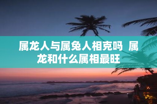 属龙人与属兔人相克吗 属龙和什么属相最旺