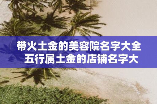 带火土金的美容院名字大全 五行属土金的店铺名字大全