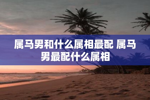 属马男和什么属相最配 属马男最配什么属相