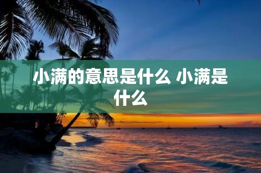 小满的意思是什么 小满是什么