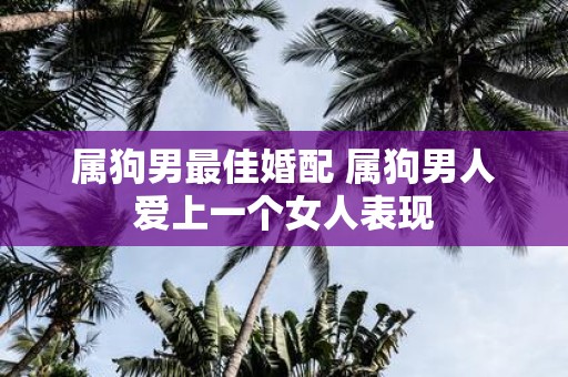 属狗男最佳婚配 属狗男人爱上一个女人表现