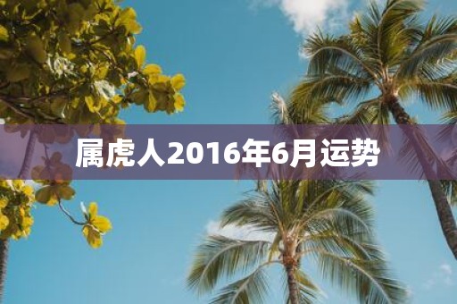 属虎人2016年6月运势