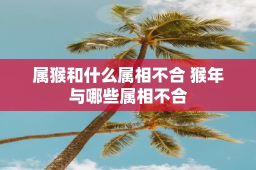 属猴和什么属相不合 猴年与哪些属相不合