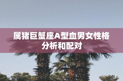 属猪巨蟹座A型血男女性格分析和配对