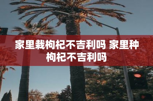 家里栽枸杞不吉利吗 家里种枸杞不吉利吗