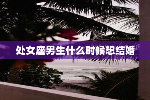 处女座男生什么时候想结婚