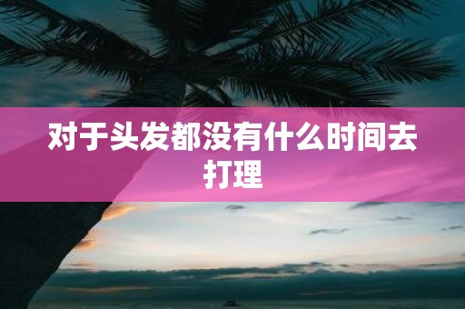 对于头发都没有什么时间去打理