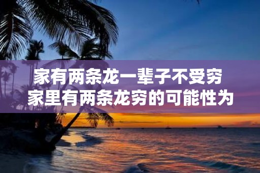 家有两条龙一辈子不受穷 家里有两条龙穷的可能性为零