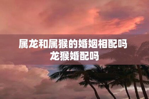 属龙和属猴的婚姻相配吗 龙猴婚配吗