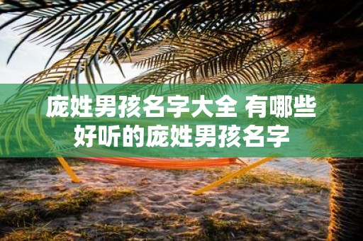 庞姓男孩名字大全 有哪些好听的庞姓男孩名字