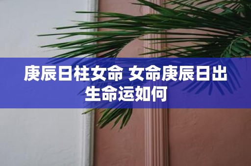 庚辰日柱女命 女命庚辰日出生命运如何
