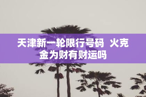 天津新一轮限行号码 火克金为财有财运吗