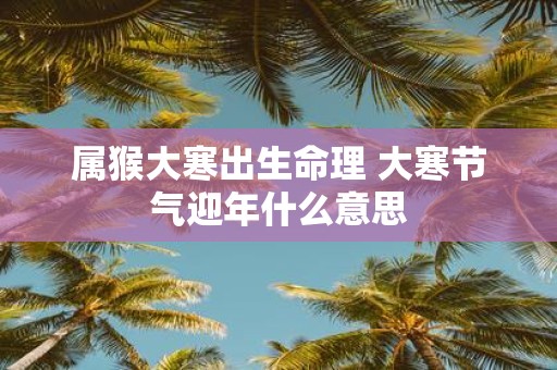 属猴大寒出生命理 大寒节气迎年什么意思
