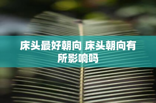 床头最好朝向 床头朝向有所影响吗