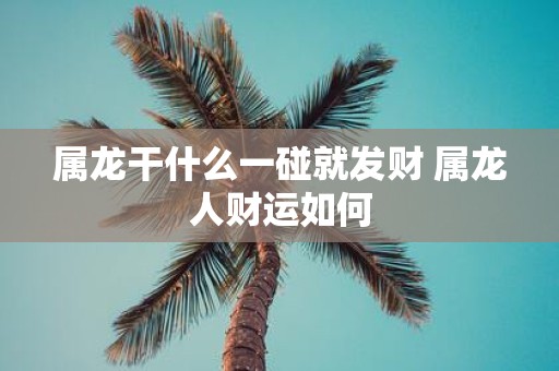 属龙干什么一碰就发财 属龙人财运如何