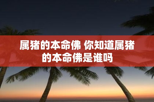 属猪的本命佛 你知道属猪的本命佛是谁吗