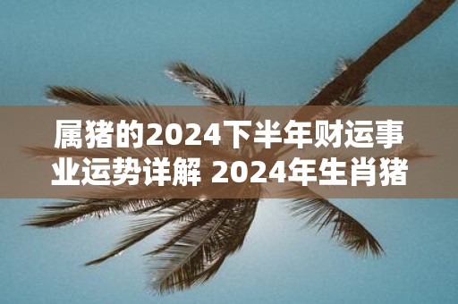 属猪的2025下半年财运事业运势详解 2025年生肖猪最新工作运势分析