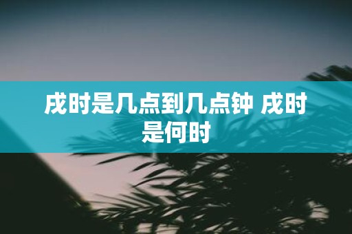 戌时是几点到几点钟 戌时是何时