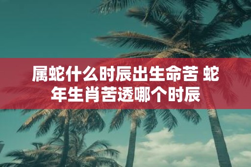 属蛇什么时辰出生命苦 蛇年生肖苦透哪个时辰