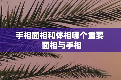 手相面相和体相哪个重要 面相与手相