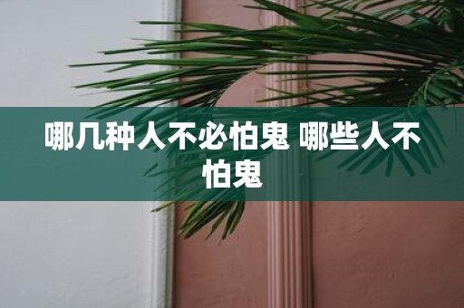 哪几种人不必怕鬼 哪些人不怕鬼