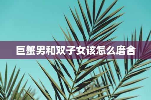 巨蟹男和双子女该怎么磨合