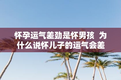怀孕运气差劲是怀男孩 为什么说怀儿子的运气会差
