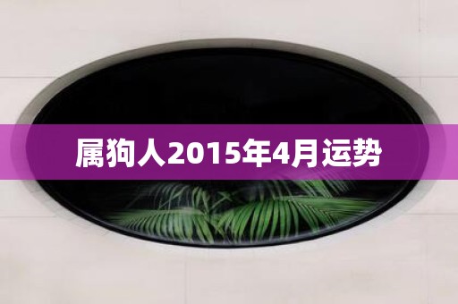 属狗人2015年4月运势