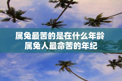 属兔最苦的是在什么年龄 属兔人最命苦的年纪