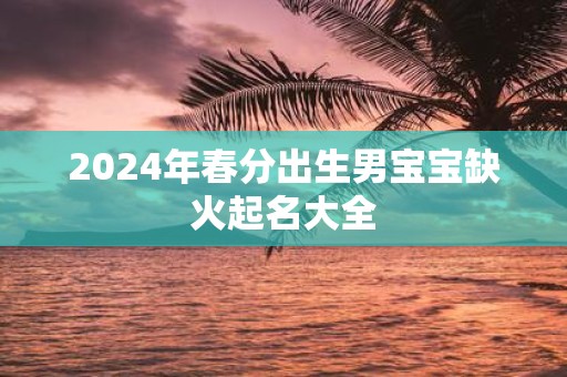 2025年春分出生男宝宝缺火起名大全