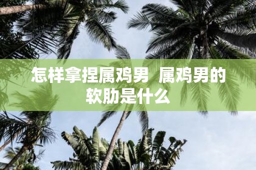 怎样拿捏属鸡男 属鸡男的软肋是什么
