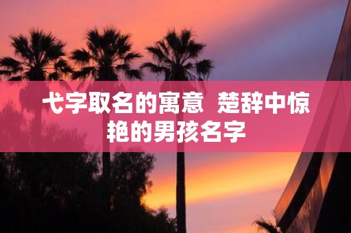 弋字取名的寓意 楚辞中惊艳的男孩名字