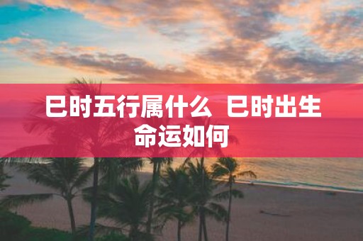 巳时五行属什么 巳时出生命运如何