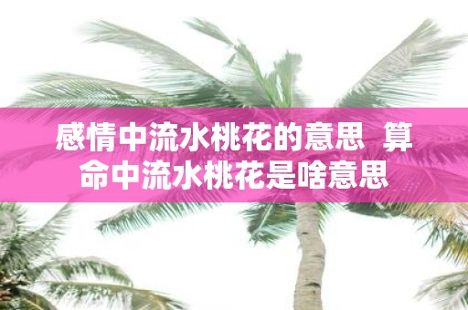 感情中流水桃花的意思 算命中流水桃花是啥意思
