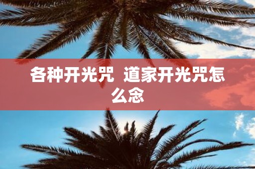 各种开光咒 道家开光咒怎么念