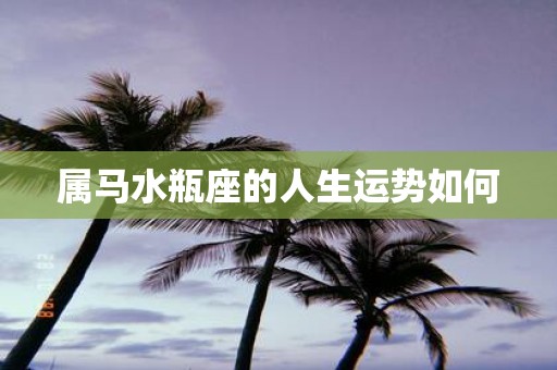 属马水瓶座的人生运势如何