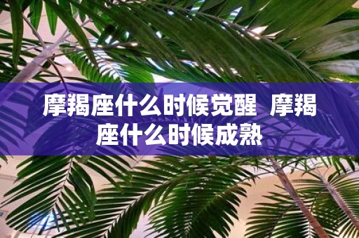 摩羯座什么时候觉醒 摩羯座什么时候成熟